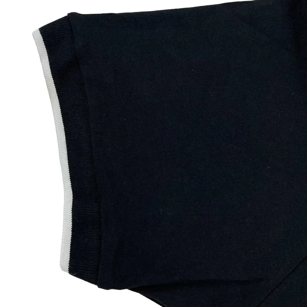 New Members Only Men US XXL Black Polo T-Shirt Buttons Stand Collar Short Sleeve - Picture 5 of 6
